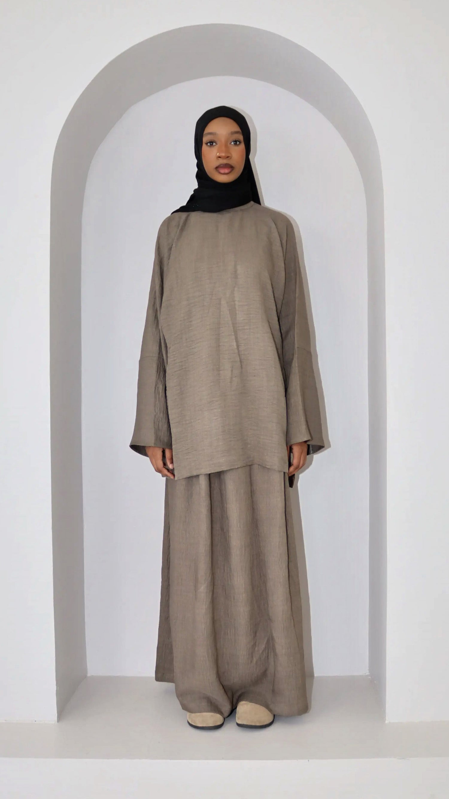 Ensemble Jupe & Haut « Olive Cendrée »